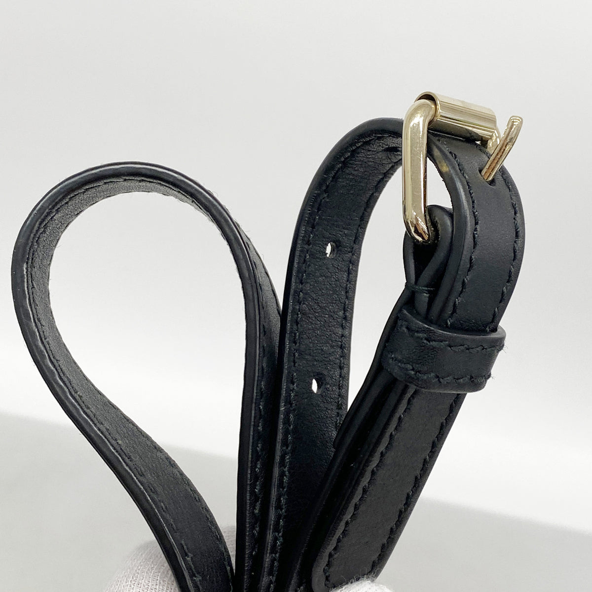 【6id5085】グッチ ハンドバッグ マイクログッチシマ 449654 レザー ブラック シャンパンゴールド金具 2wayバッグ【中古】レディース