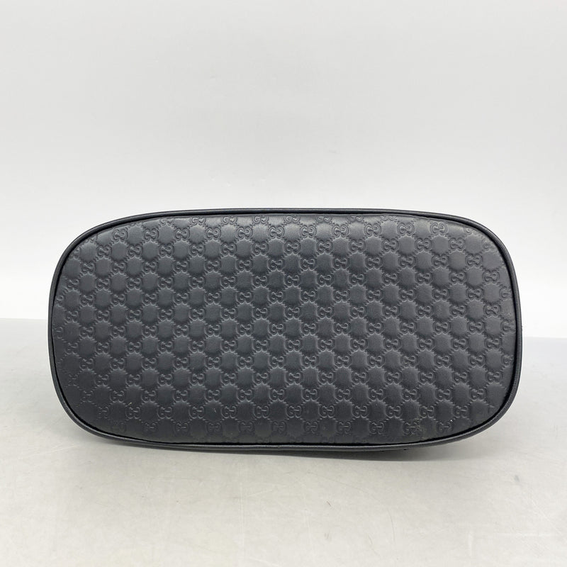 【6id5085】グッチ ハンドバッグ マイクログッチシマ 449654 レザー ブラック シャンパンゴールド金具 2wayバッグ【中古】レディース