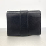 【6id5087】カルティエ 三つ折り財布 トリニティ レザー ブラック ゴールド/シルバー金具【中古】レディース