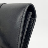 【6id5087】カルティエ 三つ折り財布 トリニティ レザー ブラック ゴールド/シルバー金具【中古】レディース