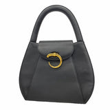 【6id5088】カルティエ ハンドバッグ パンテール レザー ブラック ゴールド金具【中古】レディース