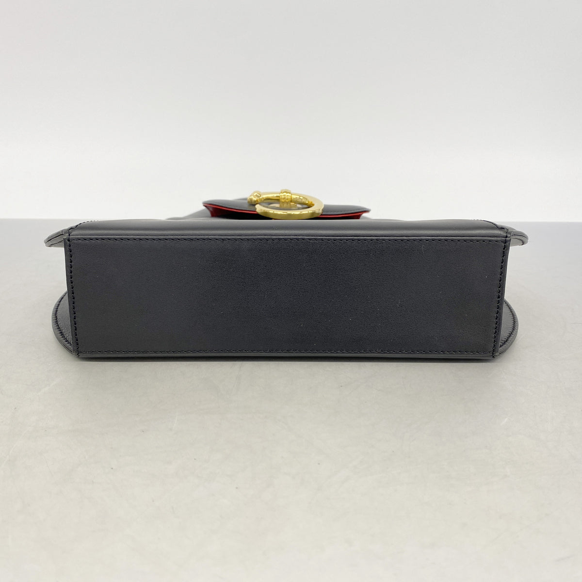 【6id5088】カルティエ ハンドバッグ パンテール レザー ブラック ゴールド金具【中古】レディース