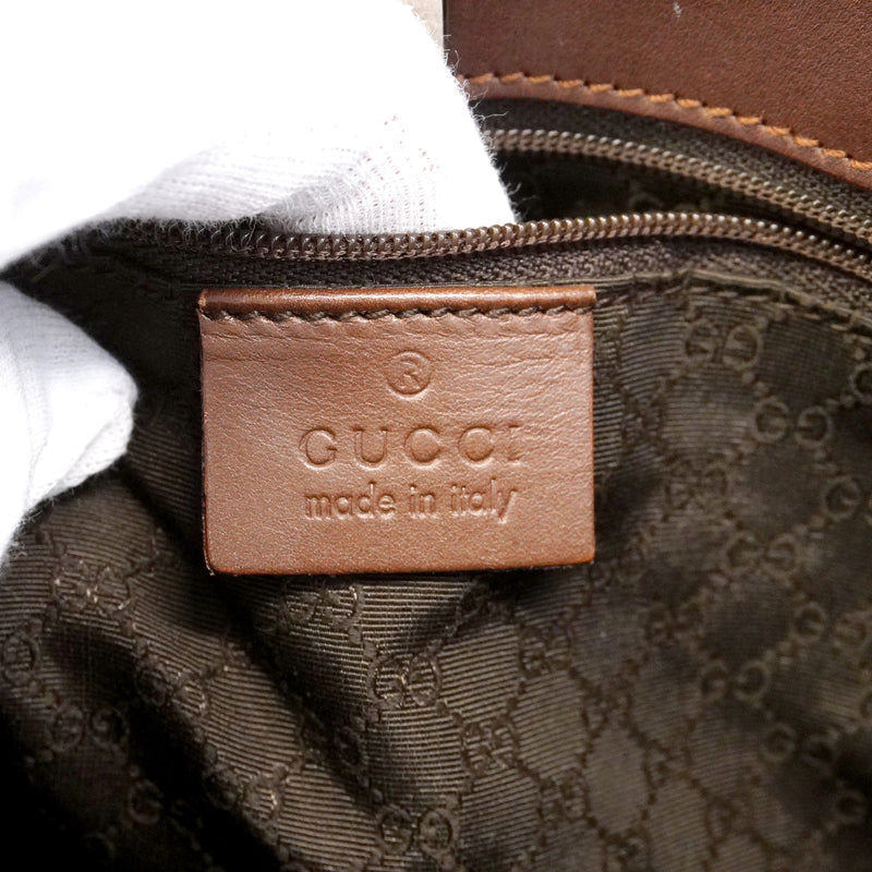 【6id5093】グッチ ハンドバッグ 000 0860 レザー ブラウン シルバー金具【中古】レディース