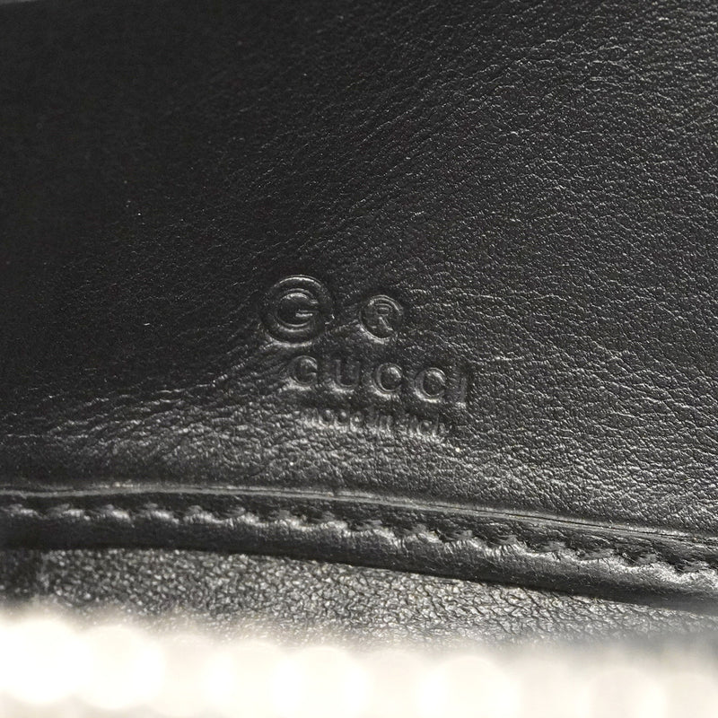 【6id5095】グッチ 長財布 マイクログッチシマ 544473 レザー ブラック シルバー金具【中古】メンズ レディース ユニセックス