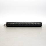 【6id5095】グッチ 長財布 マイクログッチシマ 544473 レザー ブラック シルバー金具【中古】メンズ レディース ユニセックス