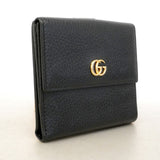 【6id5096】グッチ 財布 GGマーモント 4561122 レザー ブラック ゴールド金具【中古】レディース