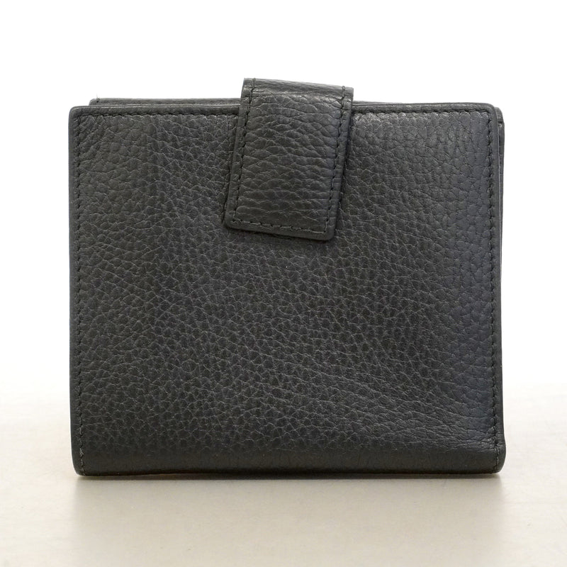 【6id5096】グッチ 財布 GGマーモント 4561122 レザー ブラック ゴールド金具【中古】レディース