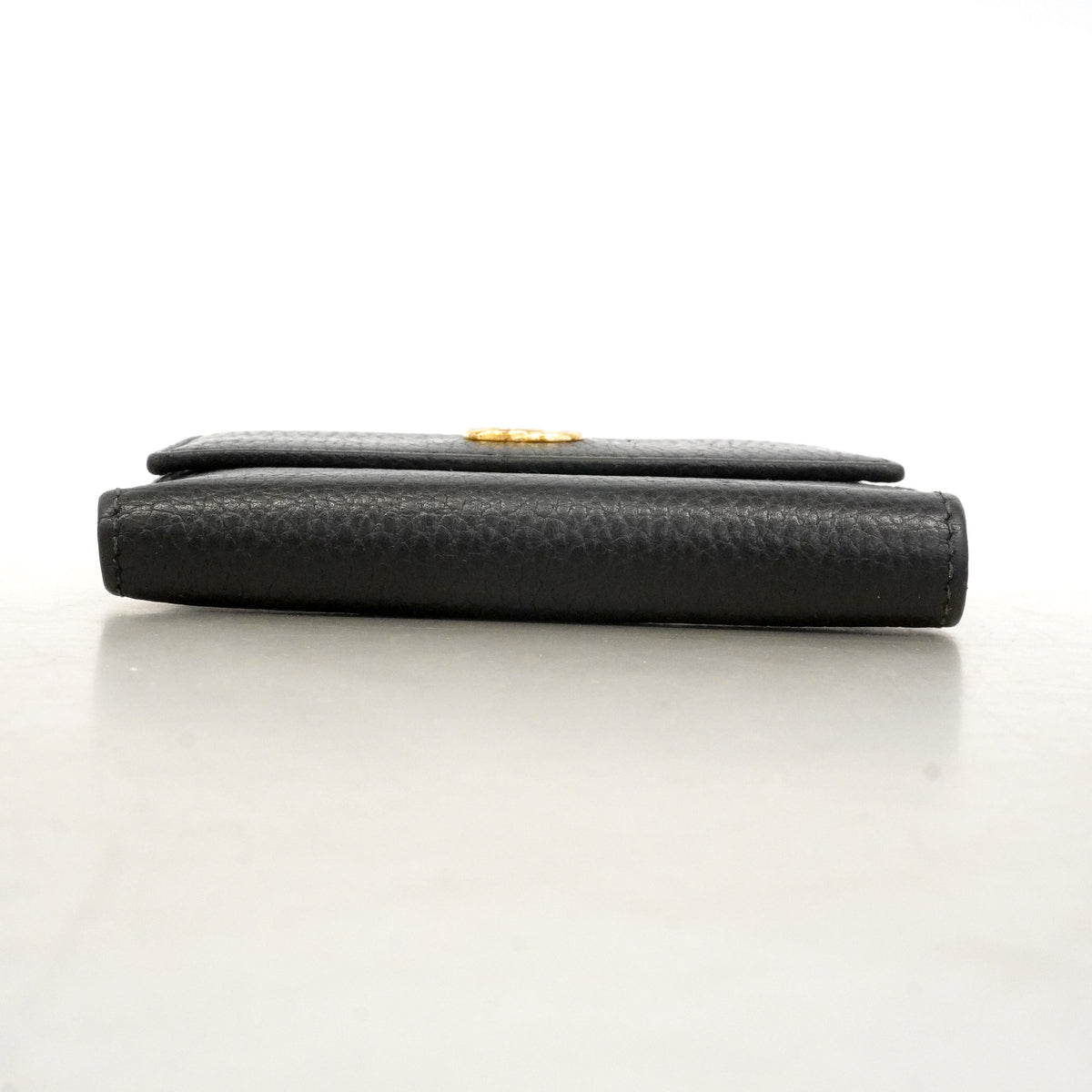 【6id5096】グッチ 財布 GGマーモント 4561122 レザー ブラック ゴールド金具【中古】レディース