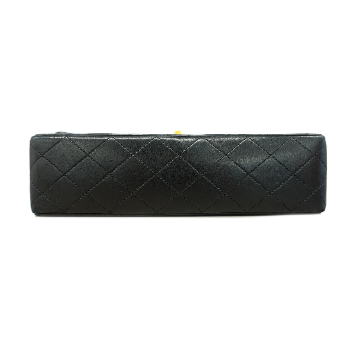 【6id5098】シャネル ショルダーバッグ マトラッセ Wフラップ Wチェーン ラムスキン ブラック ゴールド金具【中古】レディース