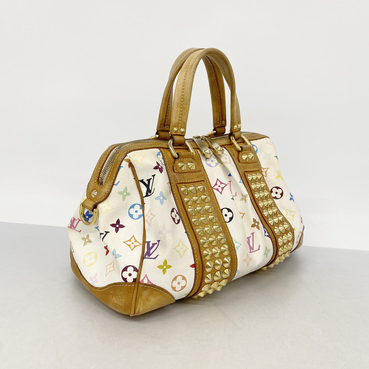 【6id5133】ルイヴィトン ハンドバッグ モノグラム・マルチカラー コートニーMM M45641 ブロン【中古】レディース