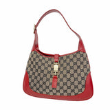 【6id5136】グッチ ショルダーバッグ GGキャンバス/ジャッキー 001 3306 キャンバス ブラック レッド シャンパンゴールド金具【中古】レディース