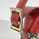 【6id5136】グッチ ショルダーバッグ GGキャンバス/ジャッキー 001 3306 キャンバス ブラック レッド シャンパンゴールド金具【中古】レディース