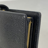 【6id5138】シャネル 長財布 キャビアスキン ブラック ゴールド金具【中古】レディース