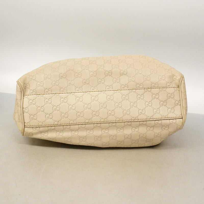 【6id5139】グッチ ハンドバッグ グッチシマ 211944 レザー アイボリー シャンパンゴールド金具【中古】レディース