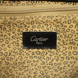 【6id5159】カルティエ トートバッグ パンテール レザー ブラック シルバー金具【中古】レディース