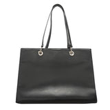 【6id5159】カルティエ トートバッグ パンテール レザー ブラック シルバー金具【中古】レディース