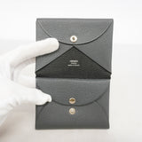 【6id5160】エルメス コインケース カルヴィディオ シェブルミゾル グリスティ/ブラック シルバー金具 W刻印【中古】メンズ レディース ユニセックス