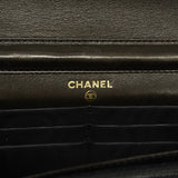 【6id5162】シャネル ショルダーウォレット チェーンショルダー レザー ブラック ゴールド金具【中古】レディース
