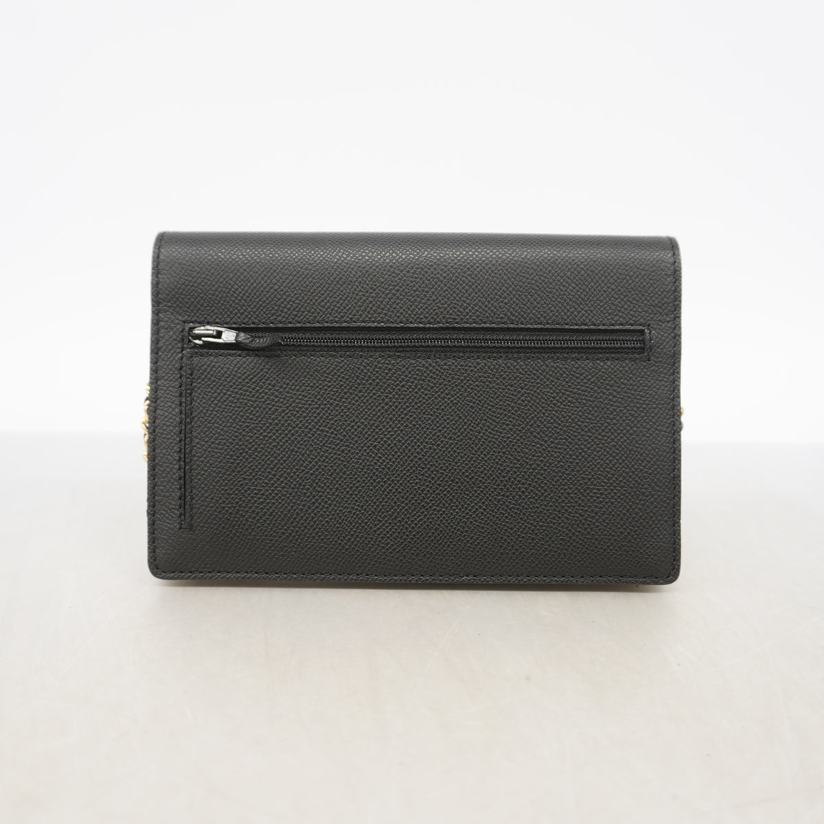 【6id5162】シャネル ショルダーウォレット チェーンショルダー レザー ブラック ゴールド金具【中古】レディース