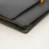 【6id5162】シャネル ショルダーウォレット チェーンショルダー レザー ブラック ゴールド金具【中古】レディース