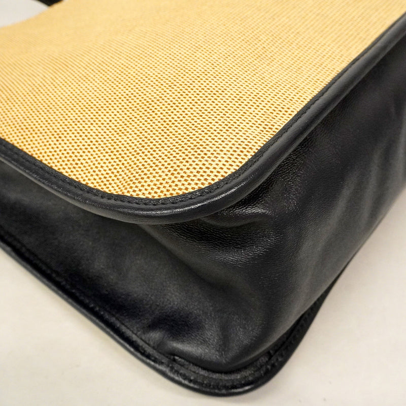 【6id5183】グッチ トートバッグ ホースビット 623694 キャンバス レザー ベージュ ネイビー ゴールド金具【中古】レディース