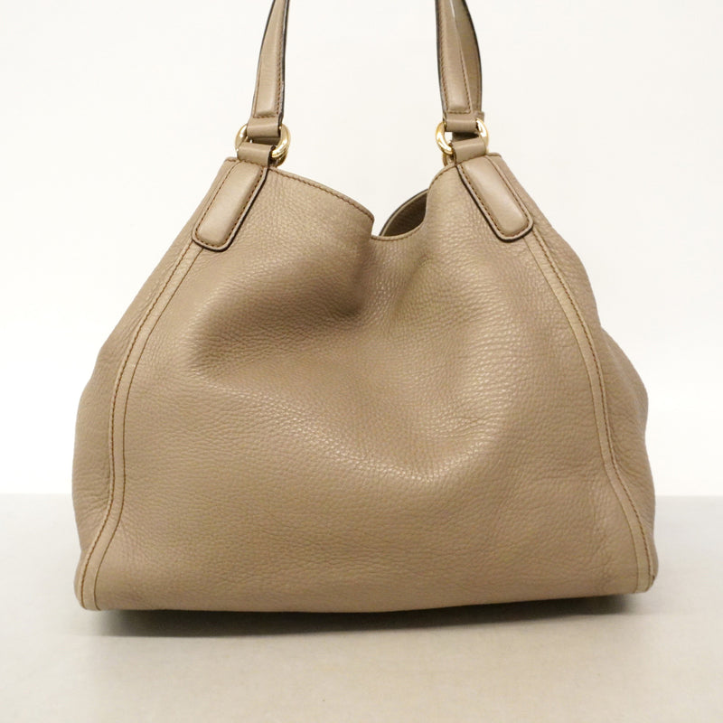 【6id5186】グッチ トートバッグ ソーホー 282309 レザー グレージュ シャンパンゴールド金具【中古】レディース