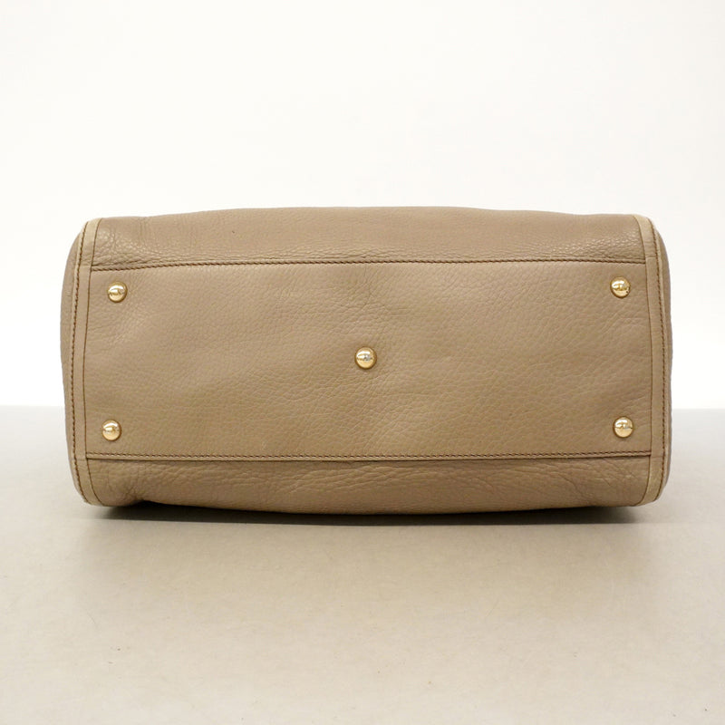 【6id5186】グッチ トートバッグ ソーホー 282309 レザー グレージュ シャンパンゴールド金具【中古】レディース