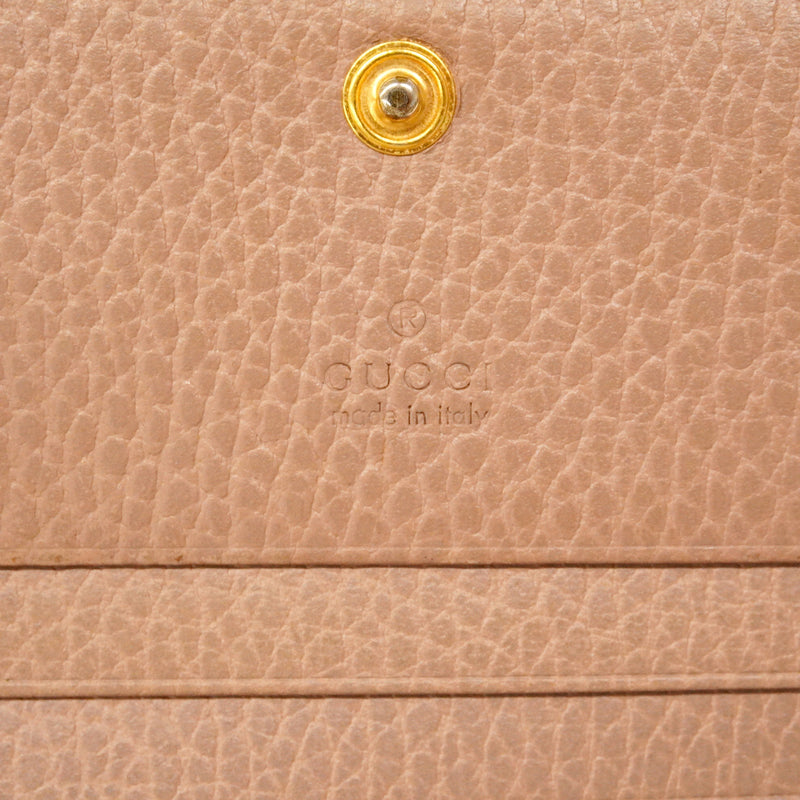 【6id5188】グッチ 財布 GGマーモント 456126 レザー ピンクベージュ ゴールド金具【中古】レディース