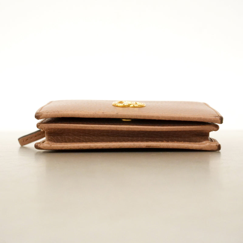 【6id5188】グッチ 財布 GGマーモント 456126 レザー ピンクベージュ ゴールド金具【中古】レディース