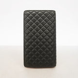 【6id5190】シャネル 長財布 ラムスキン ブラック ゴールド金具【中古】レディース