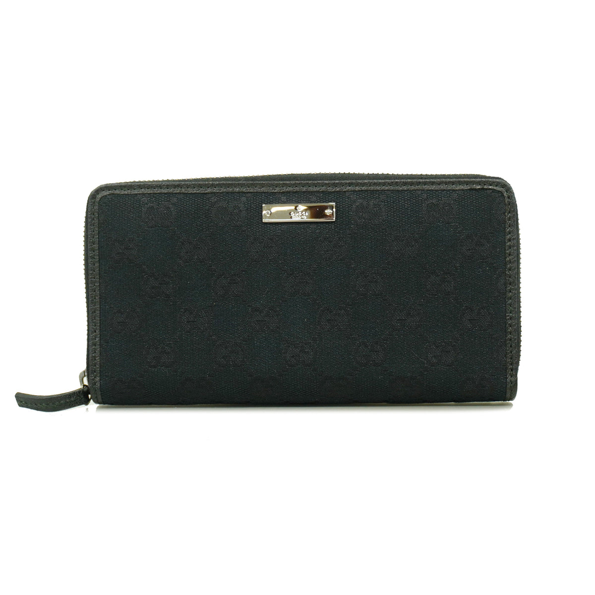 【6id5212】グッチ 長財布 GGキャンバス 112724 キャンバス ブラック シルバー金具【中古】レディース