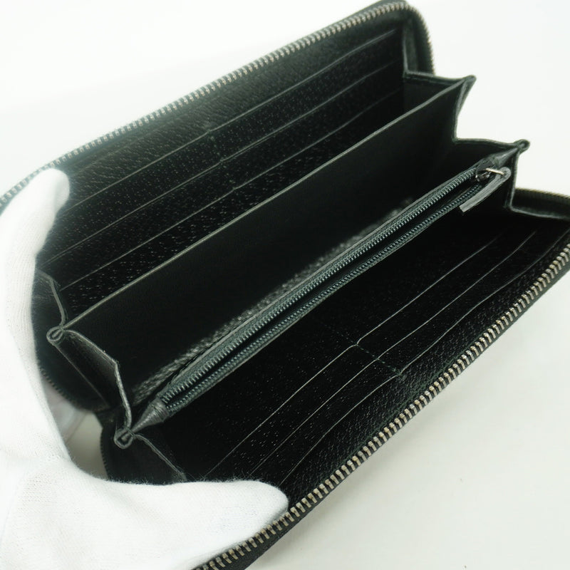 【6id5212】グッチ 長財布 GGキャンバス 112724 キャンバス ブラック シルバー金具【中古】レディース