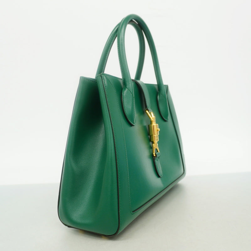 【6id5215】グッチ ハンドバッグ ニュージャッキー 649016 レザー グリーン ゴールド金具【中古】レディース