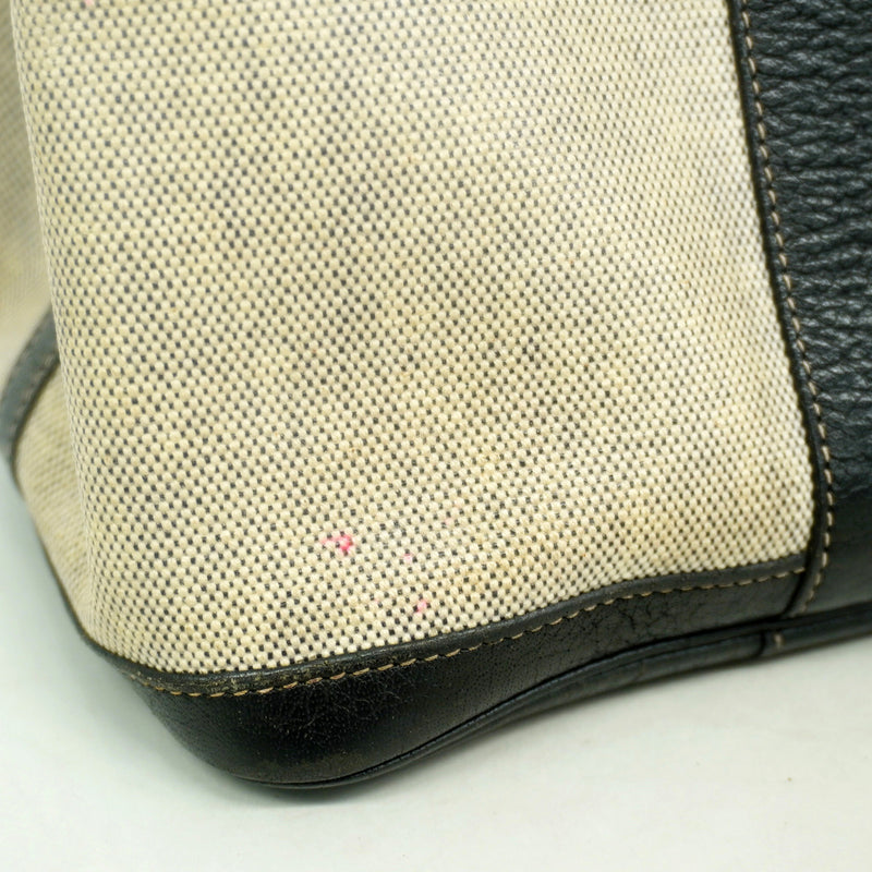 【6id5217】エルメス トートバッグ ガーデンパーティPM トワルアッシュ ブラック シルバー金具 □F刻印【中古】レディース