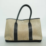 【6id5217】エルメス トートバッグ ガーデンパーティPM トワルアッシュ ブラック シルバー金具 □F刻印【中古】レディース
