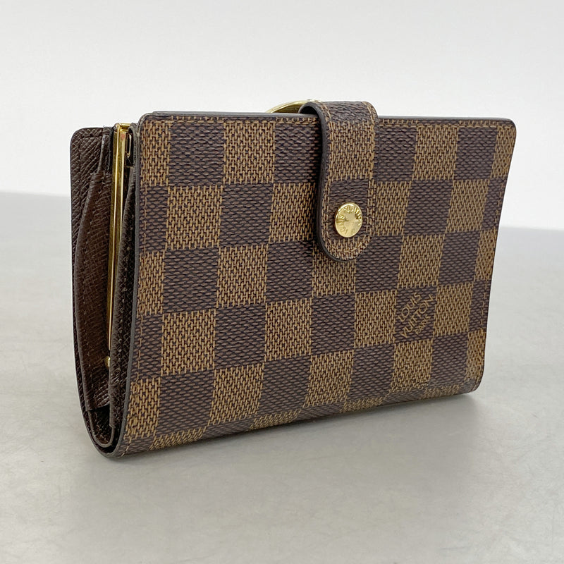 【6id5232】ルイヴィトン 財布 ダミエ ポルトフォイユヴィエノワ N61674 エベヌ【中古】レディース