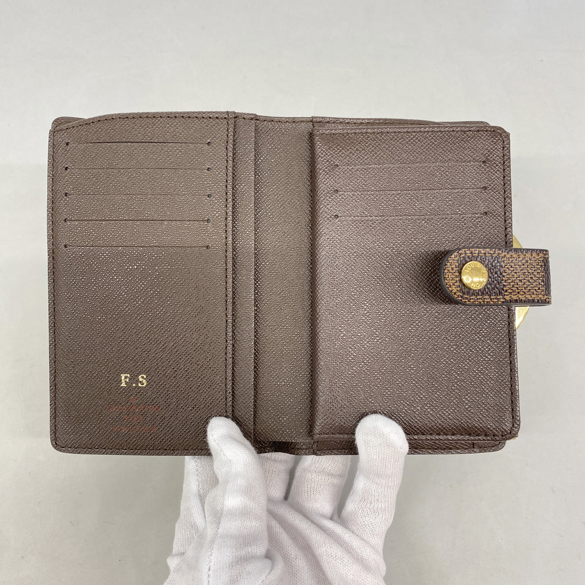 【6id5232】ルイヴィトン 財布 ダミエ ポルトフォイユヴィエノワ N61674 エベヌ【中古】レディース
