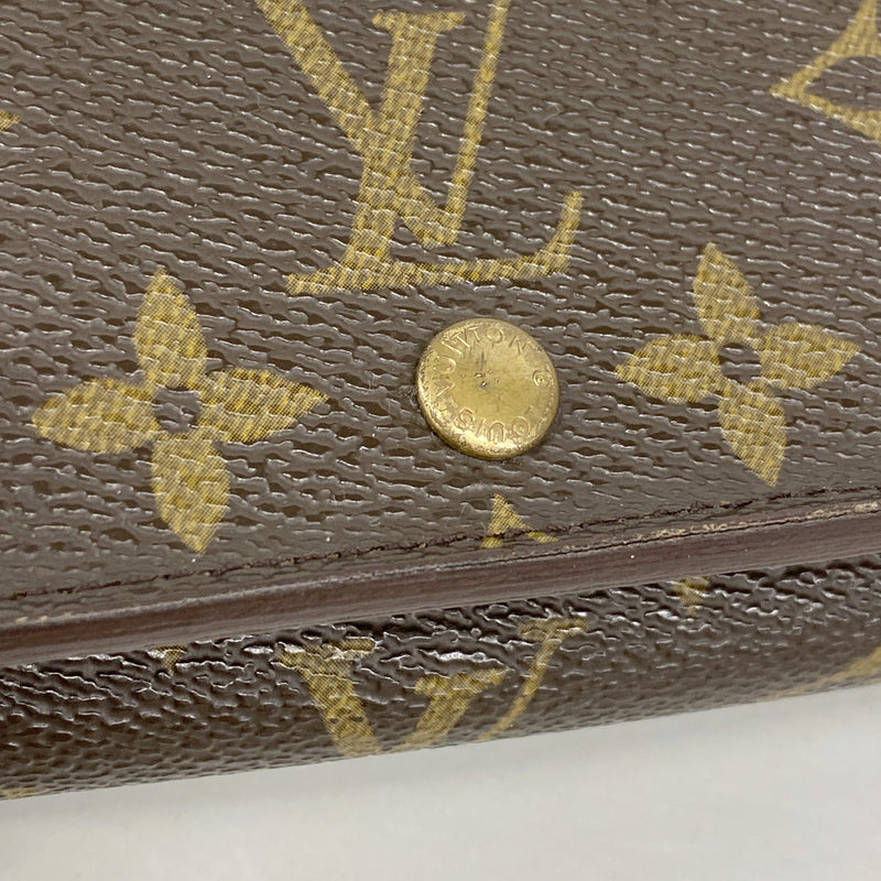 【6id5233】ルイヴィトン 財布 モノグラム ポルトモネビエトレゾール M61730 ブラウン【中古】レディース