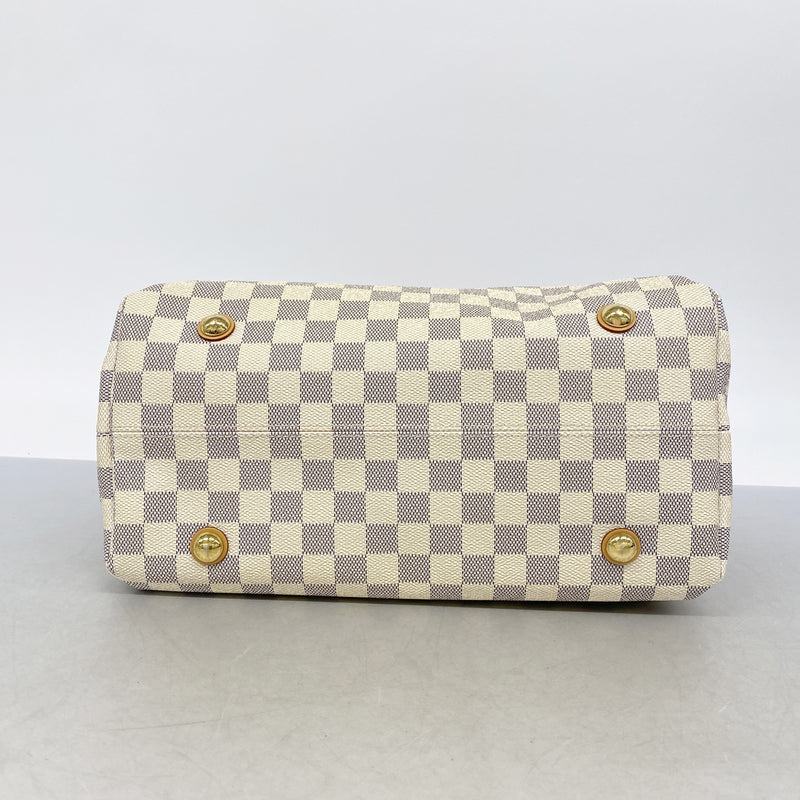 【6id5236】ルイヴィトン トートバッグ ダミエ・アズール カバMM N41375 ホワイト【中古】レディース