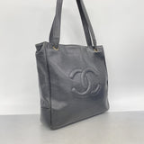 【6id5238】シャネル トートバッグ キャビアスキン ブラック ゴールド金具【中古】レディース