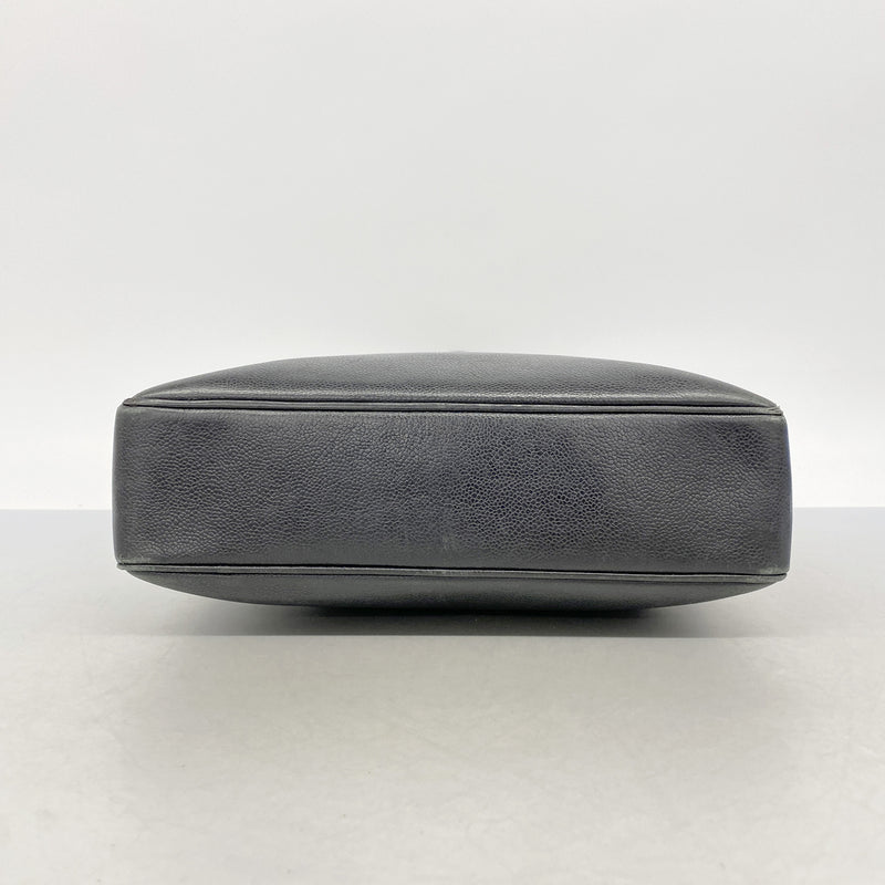 【6id5238】シャネル トートバッグ キャビアスキン ブラック ゴールド金具【中古】レディース