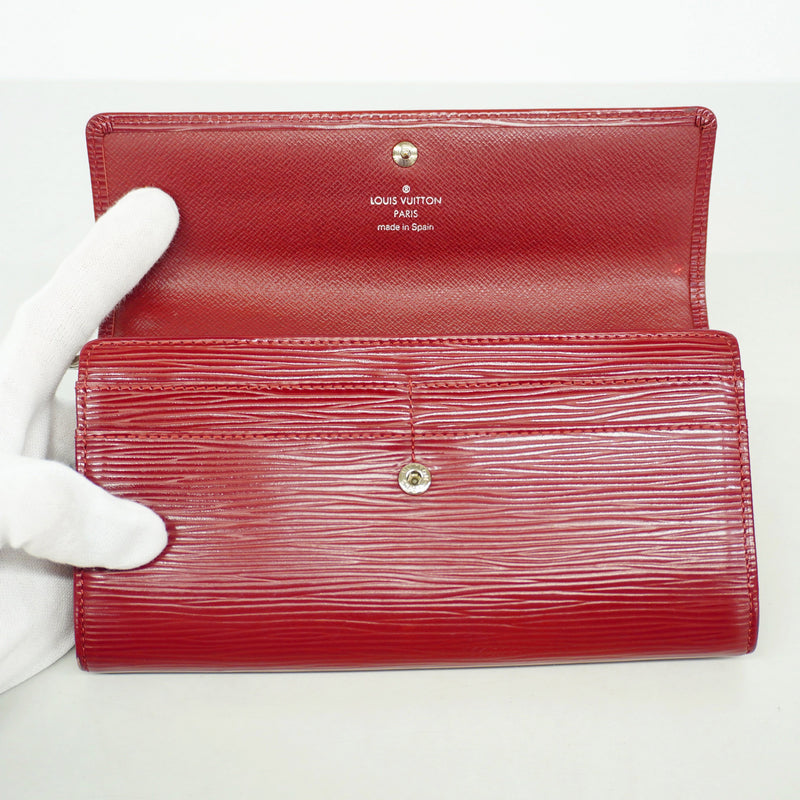 【6id5253】ルイヴィトン 長財布 エピ ポルトフォイユサラ M6374M ルビー【中古】レディース