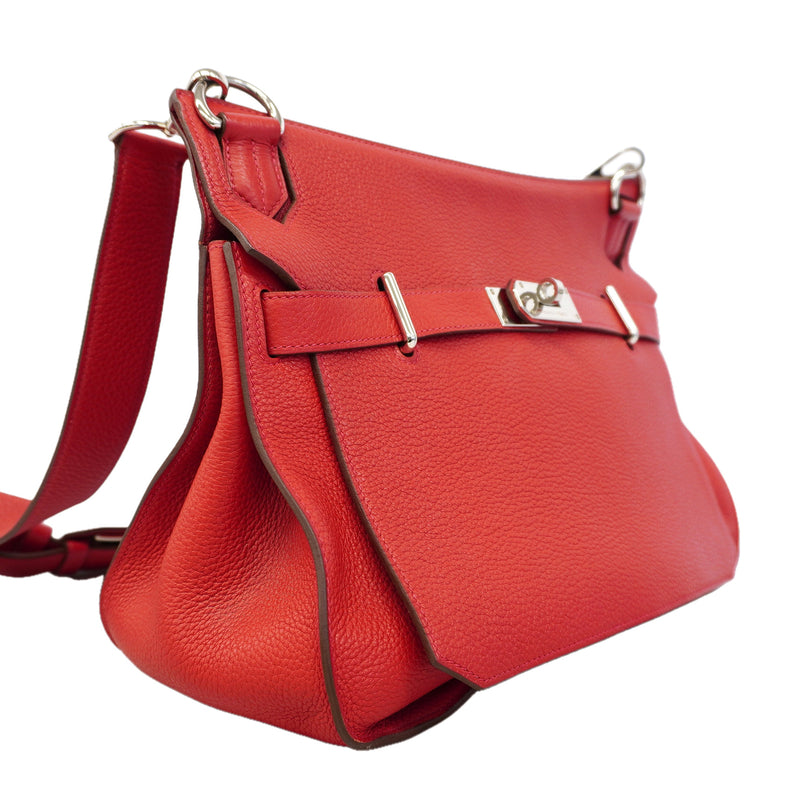 【6id5270】エルメス ショルダーバッグ ジプシエール34 トリヨンクレマンス ルージュカザック シルバー金具 □Q刻印【中古】レディース