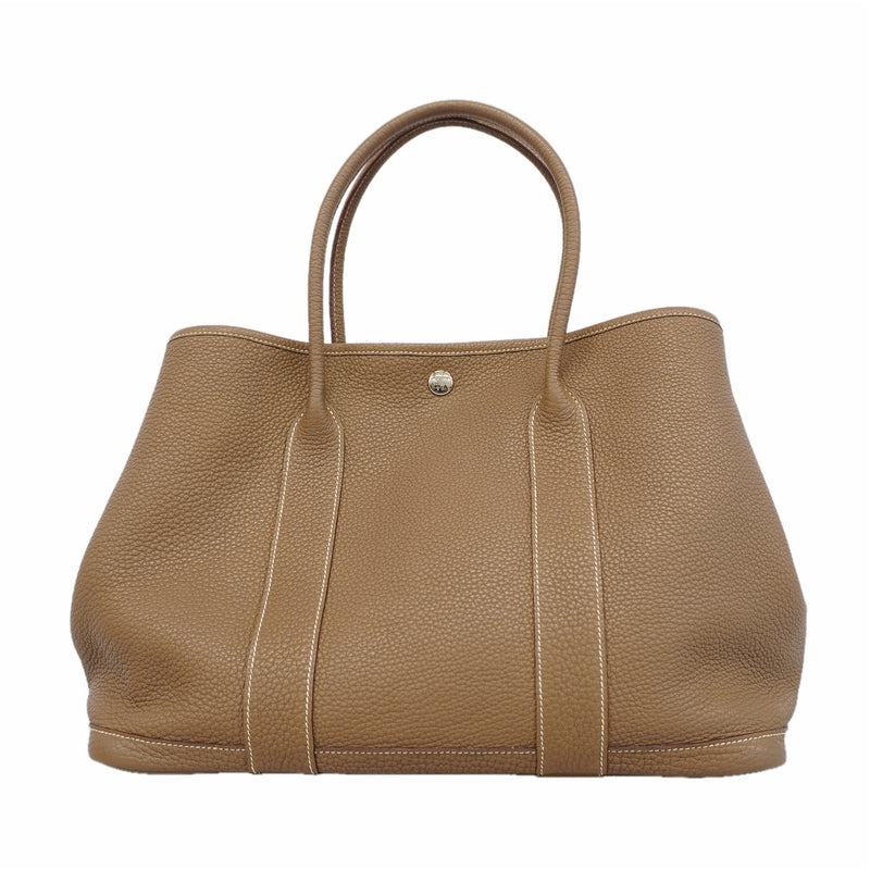 【6id5271】エルメス トートバッグ ガーデンパーティPM ネゴンダ エトゥープ シルバー金具 □O刻印【中古】メンズ レディース ユニセックス