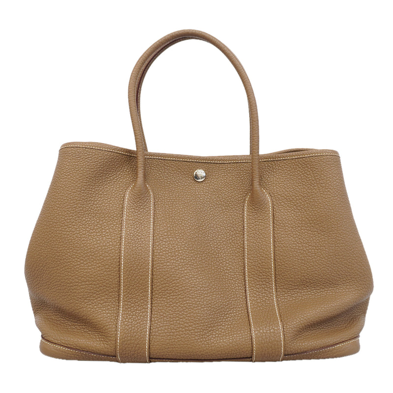 【6id5271】エルメス トートバッグ ガーデンパーティPM ネゴンダ エトゥープ シルバー金具 □O刻印【中古】メンズ レディース ユニセックス
