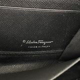 【6id5275】サルヴァトーレフェラガモ 長財布 ヴァラ レザー ブラック シルバー金具【中古】レディース