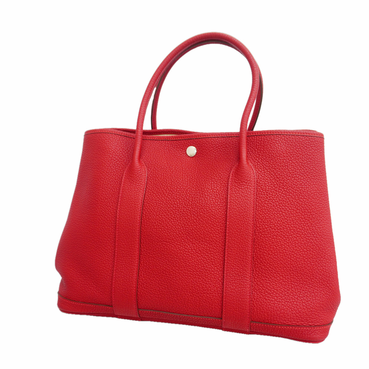 【6id5292】エルメス トートバッグ ガーデンパーティPM ネゴンダ ヴァーミリオン シルバー金具 T刻印【中古】レディース