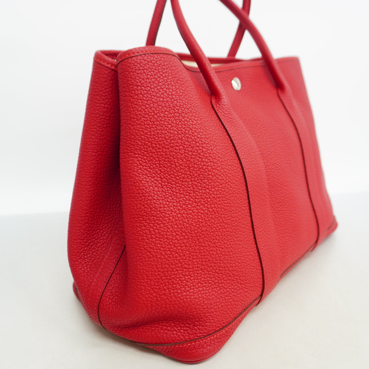 【6id5292】エルメス トートバッグ ガーデンパーティPM ネゴンダ ヴァーミリオン シルバー金具 T刻印【中古】レディース