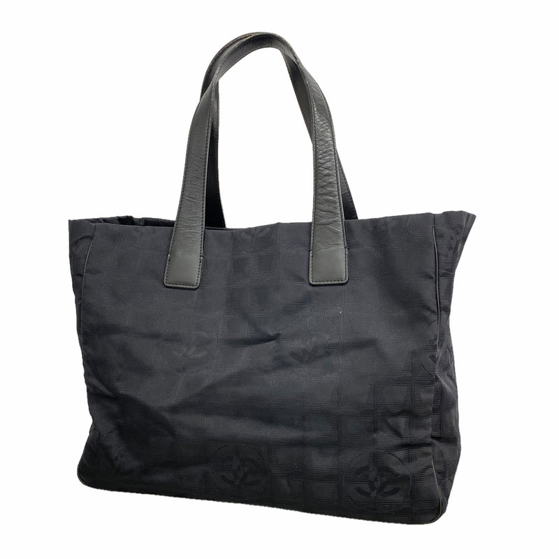 【6id5295】シャネル トートバッグ ニュートラベル ナイロン ブラック ゴールド金具【中古】レディース