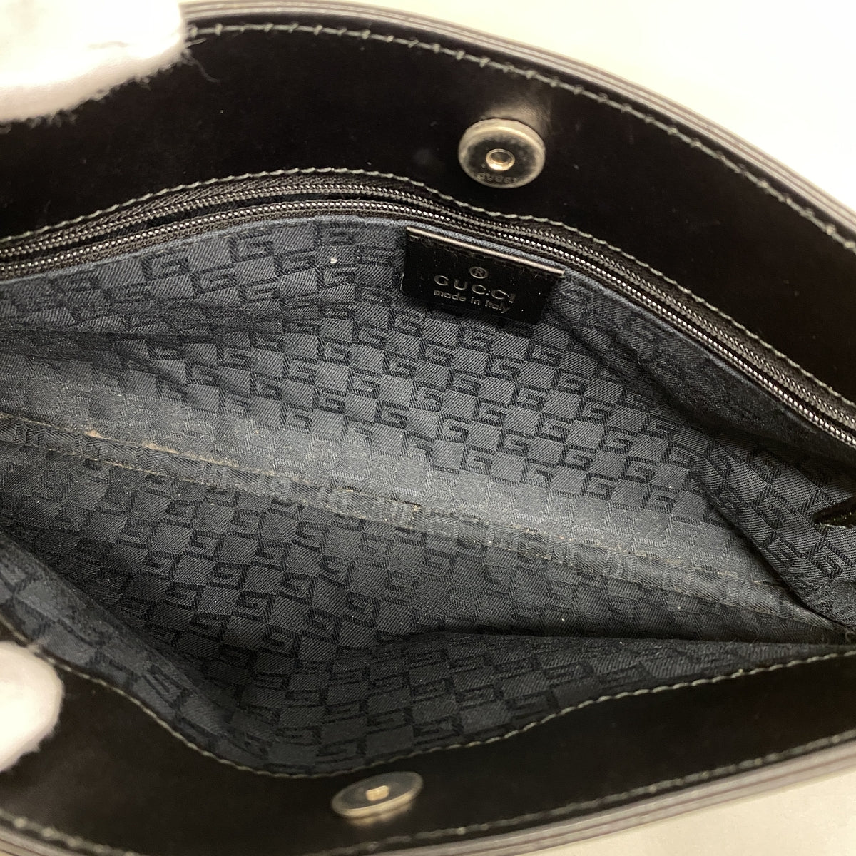 【6id5296】グッチ ショルダーバッグ ホースビット 101345 レザー ブラック シルバー金具【中古】